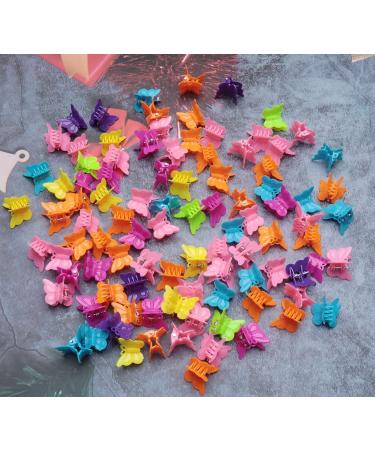 Ruwado 100 Pcs Butterflies Hair Clips Mini Cute Colorful Grip French Style Hair Accessories Claws for Women Girls Kids Toddlers Children Hair Styling Casual Non Slip Parties Birthday (Butterflies) - Buy Online on GoSupps.com