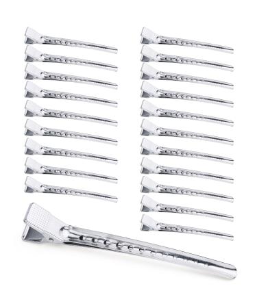 MBSOMNUS 10.5cm compartment clamping hairdresser large 20 pieces metal hair clipping hairdressing requirement silver duck hair clip alligator hair clips with holes hair clips for women girls salon hair styling silver-10.5cm - Buy Online on GoSupps.com