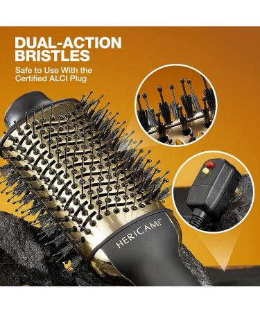 Pro 24K Gold Hair Dryer Brush & Volumizer for Women - 2 in 1 Hot Air Brush and Straightener - Buy Online on GoSupps.com