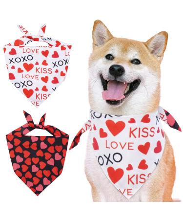 Maustlie dogs Smoking Bandana Valentine's Day dog bandana formal wedding party dog hollow double -sided drafting towel Bandana for wedding birthday (L red) l Valentine