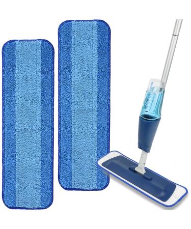 2 Pack Microfiber Cleaning Pad Mop Replacement Pad Compatible with Bona Mops - Reusable Hardwood Floor Cleaner Pads Refills Machine Washable - 18 Inch