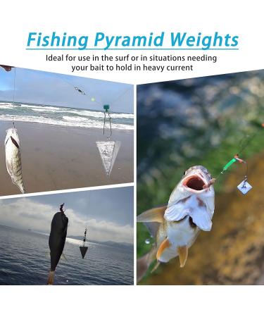 Pyramid Sinkers Fishing Weights | Saltwater Surf Fishing Gear Tackle | 1oz-8oz | 4 Pack - Buy Online on GoSupps.com