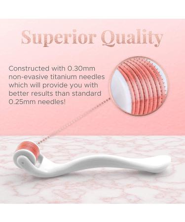 Derma Roller Microneedling Kit for Face 0.30mm - Vitamin C Serum & Hyaluronic Acid - 540 Titanium Micro Needles - Includes 3 Free Ebooks - Buy Online on GoSupps.com