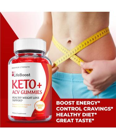 Life Boost Keto Gummies - Official Formula Vegan with ACV - 1000mg Apple Cider Vinegar Formula for Weight Loss - Pomegranate Vitamin B - 60 Gummies - Buy Online on GoSupps.com