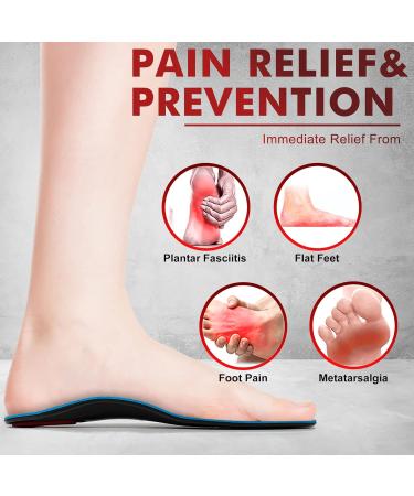 Plantar Fasciitis Insoles - Orthotic Shoe Inserts with Arch Support & Cushion for Pain Relief | Men's 10-11.5 Women's 12-13.5 - Buy Online on GoSupps.com