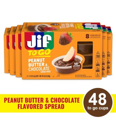 Jif Beurre de cacahu te et chocolat emporter 8 tasses (lot de 6) moins de sucre texture paisse et cr meuse - Buy Online on GoSupps.com