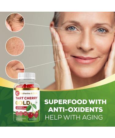 Katherine & Clark Tart Cherry Gold Gummies - Vegan Montmorency Extract for Joint Relief | 60 Count - Supports Healthy Uric Acid Levels - Made in the USA - Buy Online on GoSupps.com