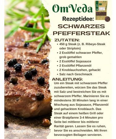 Organic Malabar Black Pepper Whole 1000g | Premium Kerala Spices | OmVeda Organic Black Pepper for Cooking | 1 Kg - Buy Online on GoSupps.com