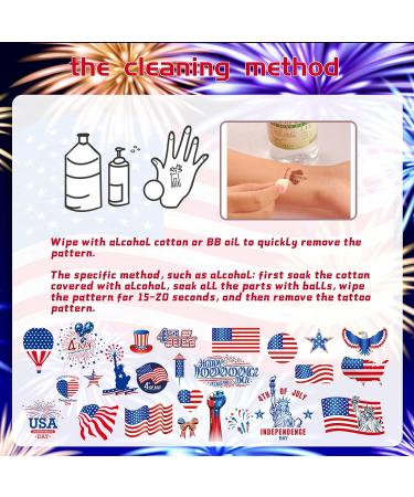 60Pcs American Flag Temporary Tattoo Sticker Set - Waterproof Red, White, and Blue Patriotic Decorations for 4th of July Independence Day Theme Party - Buy Online on GoSupps.com