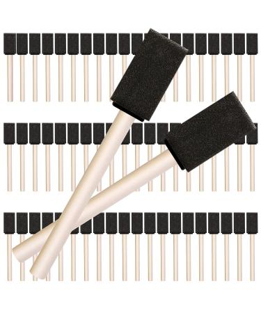 URATOT 120 Pack Foam Brush Foam Paint Brush Foam Sponge Brush 1 Inch Paint Brush with Wood Handles Great for Acrylics Stains Varnishes Crafts Art