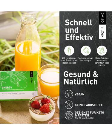 VIT2GO Energy Powder Drink | Caffeine Shot Taurine & Guarana | Energy Booster for Fatigue & Concentration | B Complex Vitamins (30 Sachets) - Buy Online on GoSupps.com