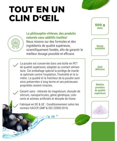  Vit4ever Collagen Plus - 500g powder with MSM glucosamine HCL hyaluronic acid incense extract - 100% hydrolyzed bioactive collagen peptides - collagen type 1 2 & 3 - blackcurrant taste - Buy Online on GoSupps.com