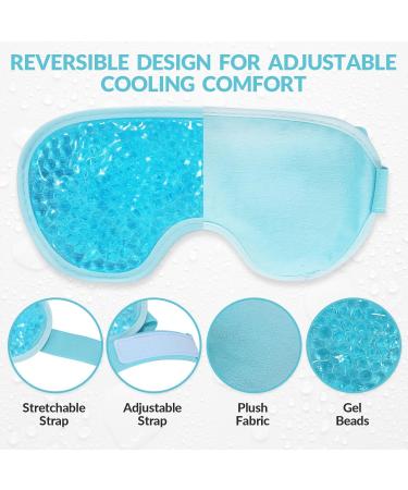 MIVORA Cooling Gel Mask for Puffy Eyes - Hot Cold Therapy for Migraine, Dark Circles, Sinus Pain - Reusable and Soothing - Light Blue - Buy Online on GoSupps.com