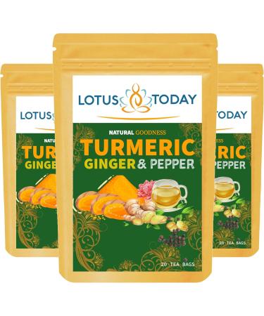  lotustoday Ginger & Black Pepper Turmeric Tea Bags 2 Pack - Buy Online on GoSupps.com