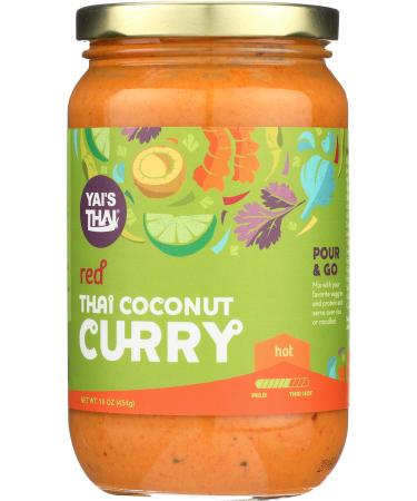 Yais Thai Red Coconut Curry Sauce 16 Ounce Jar Red - Hot Spice