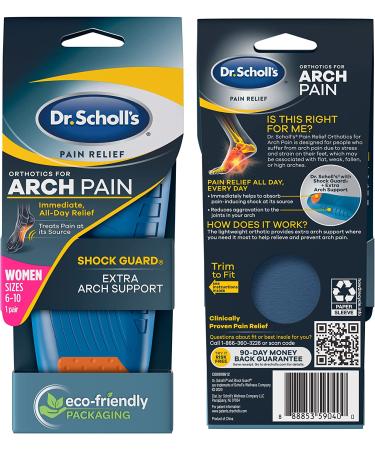 Dr. Scholl's ARCH Pain Relief Orthotics Insoles for Women (Size 6-10) - 1 Pair Blue Shoe Inserts - Buy Online on GoSupps.com