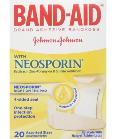 BAND-AID with Neosporin Bandages Assorted Sizes 20 Each (Pack of 2) 20 Count (Pack of 2)