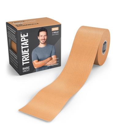 Truetape Basic - Kinesiotape |5m x 5cm roll |Waterproof & elastic kinesiology tape for everyday life |Skin -friendly i beige 500 x 5 cm (1 piece) beige