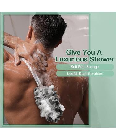 5-Piece Long Handle Loofah Back Scrubber Set for Deep Cleansing and Exfoliation - Bath Body Brush for Men and Women - Buy Online on GoSupps.com