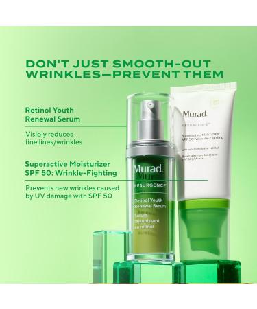 Murad Superactive Wrinkle-Fighting Moisturizer SPF 50 - Bio-Retinoid Ultra Sheer Facial Sunscreen Gently Targets Fine Lines and Wrinkles With Aging Protection From UVB/UVA - 1.7Fl Oz - Buy Online on GoSupps.com