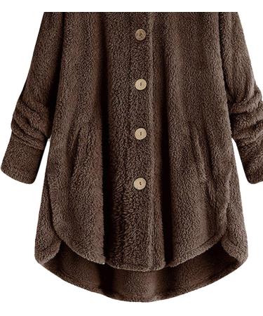 Hanxiulin Oversized Women's Fleece Jacket - Warm Long Lightweight Winter Coat - 5XL Coffee Color - Buy Online on GoSupps.com