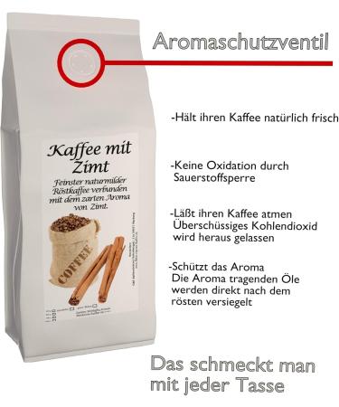 The Coffee and Tea Company Aromakaffee Flavored coffee whole beans freshly roasted from us cinnamon 500 grams - Buy Online on GoSupps.com