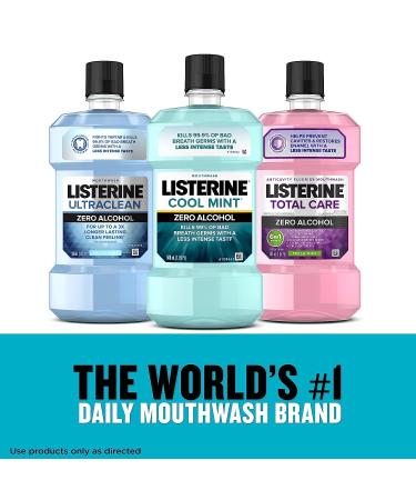 Listerine Zero Alcohol Mouthwash 1L - Alcohol-Free Oral Rinse for Fresh Breath & Clean Mouth - Cool Mint Flavor - Buy Online on GoSupps.com