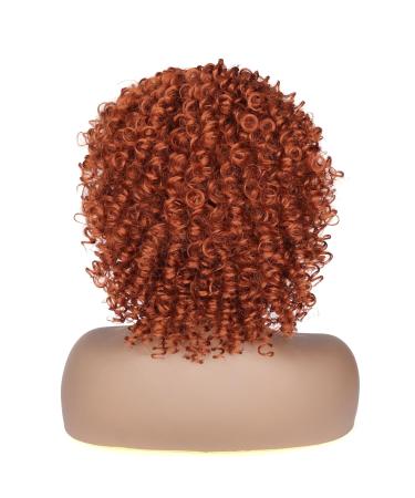 Porsmeer Curly Afro Power Copper Red Bob Wig - 14 Inch Shoulder Length Kinky Curly Volume for Black Women - Buy Online on GoSupps.com