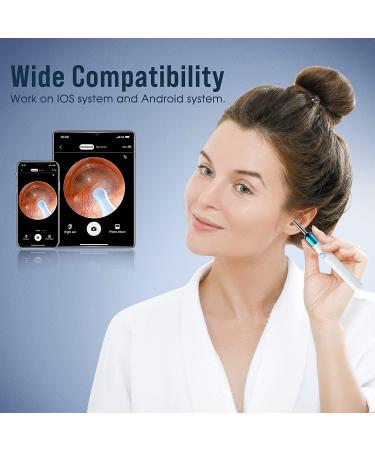 Ear Wax Removal Tool with Camera & Light - 8 Pcs Cleaner Kit for iPhone, iPad, Android - White - Buy Online on GoSupps.com