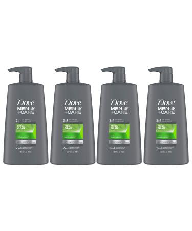 Dove Men+Care 2-in-1 Shampoo and Conditioner Nourishes and Invigorates Fresh and Clean Helps Strengthen Hair 25.4 oz, Pack of 4