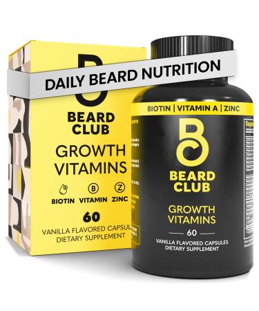 The Beard Club - Biotin Beard Growth Vitamins - Support A Thicker Fuller Beard Fill in Patches - Minerals & Multi-Vitamins Help Support and Stimulate Healthier Facial Hair Growth