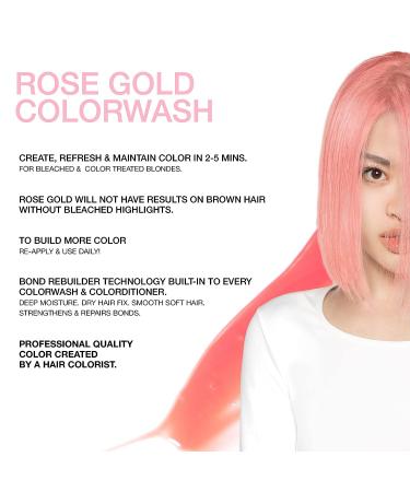 Celeb Luxury Colorwash Rose Gold Color Depositing Shampoo + Bondfix Bond Rebuilder - Vegan Semi Permanent Hair Dye - Buy Online on GoSupps.com