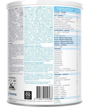 Kabrita 3 | Lait de ch vre de croissance +12 mois | Lait pour b b nourrissant et doux pour le ventre | Contenu : 800g - Buy Online on GoSupps.com
