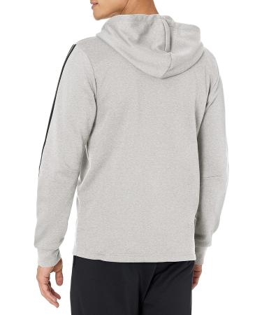 adidas Men's Must Haves 3-Stripes French Terry Reflective Hooded Track Top - Medium Grey Heather/Black - Buy Online on GoSupps.com