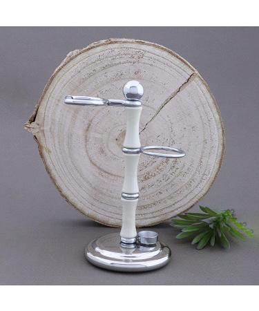 Premium 3-Piece Shaving Kit - Badger Brush & Edge Razor - Perfect Gift Set in White/Ivory - International Shipping Available - Buy Online on GoSupps.com