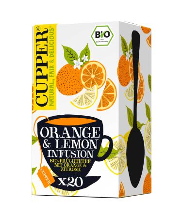 CUPPER organic fruit tea "Orange & Lemon Infusion" 20 unbleached tea bags environmentally friendly fairly traded