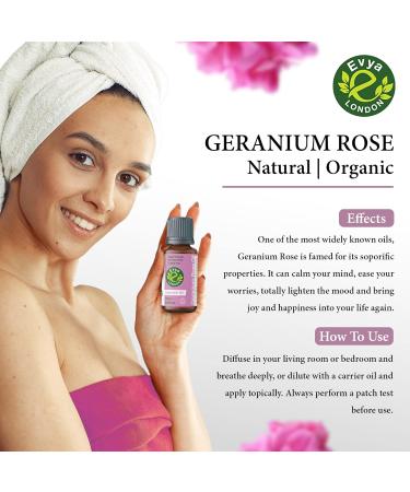 15ML Organic Geranium Rose Essential Oil - Therapeutic Grade for Hair & Skin Care - Bath Diffuser - Undiluted & Cruelty-Free - Buy Online on GoSupps.com