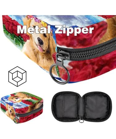 Labrador Dog Wreath Storage Bag | Portable Menstrual Cup & Pad Pocket for Women Teens & Girls - Buy Online on GoSupps.com