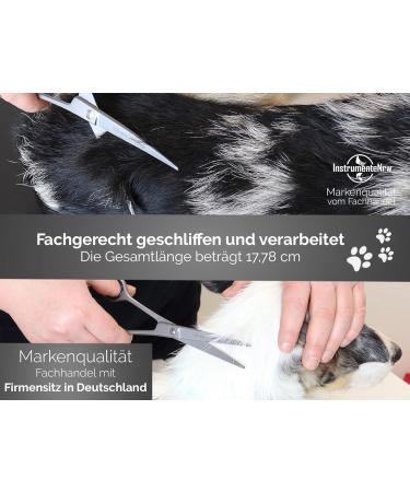 Premium 7-Inch German Stainless Steel Dog Hair Shears - Bent Fur Care Scissors with Micro Toothing for Dogs & Cats - Buy Online on GoSupps.com