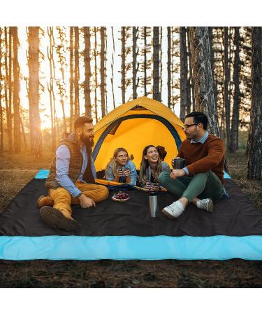 Likorlove Beach Blanket - Waterproof, Sandproof, Oversized Picnic Mat for 5-7 Adults - Lightweight, Portable, Quick Dry - Ideal for Travel, Camping, Hiking - Compact Bag, Stakes & Pockets Included - Black & Blue - Buy Online on GoSupps.com