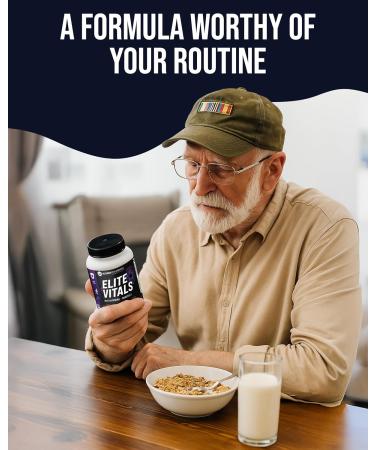 Elite Vitals Mens Daily Multivitamins with Vitamin B12 Gluten Free Immune Support Supplement for Prostate Joint & Energy with Zinc Green Tea +20 Essential Vitamins 60 Caps 60 Count (Pack of 1) - Buy Online on GoSupps.com