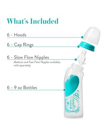 Evenflo Feeding Advanced Angled Vented Bottles 9 Ounce (Pack of 6) - Buy Online on GoSupps.com