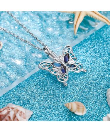 Canghai Rousa Butterfly Cremation Urn Necklace for Ashes Alloy Keepsake Pendant Necklace Ashes Holder Memorial Jewelry for Human or Dog Pet butterfly 6 - Buy Online on GoSupps.com