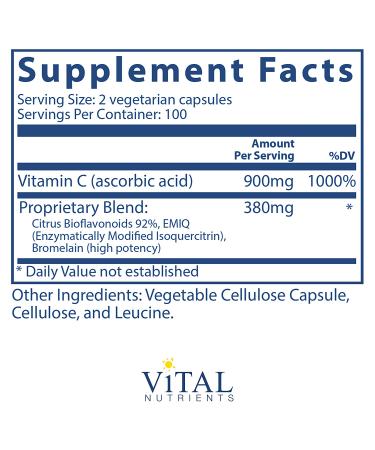 Vital Nutrients Aller-C 200 Veggie Caps | Natural Allergy Relief - Buy Online on GoSupps.com