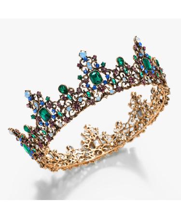 SWEETV Queen Crown for Women - Jeweled Baroque Wedding Tiara & Costume Accessory in Green - Buy Online on GoSupps.com