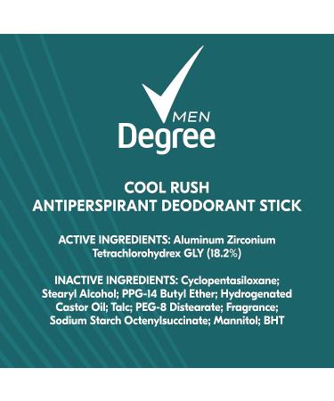 Degree Men Antiperspirant Deodorant Stick Cool Rush - 48 Hour Protection - 2.7 oz | International Shipping Available - Buy Online on GoSupps.com