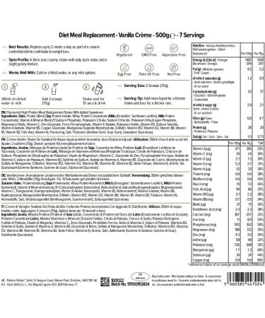 Protein Works Diet Meal Replacement | 250 Calories | Weight Loss Drink | 7 Servings Vanilla Cream | 500g Meal Shake - Buy Online on GoSupps.com