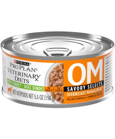 Purina Pro Plan Veterinary Diets OM Overweight Management Savory Selects With Turkey Feline Formula Wet Cat Food - (24) 5.5 oz. Cans