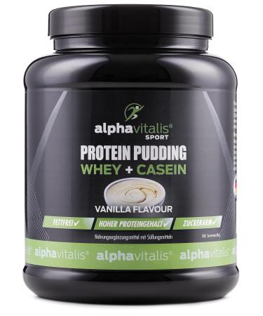 High protein pudding cream 500g - whey + casein - high protein content - sugar arm + fat low - muscle building - protein pudding taste: vanilla vanilla 500 g (1 Pack)