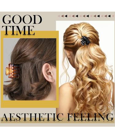 12 Pieces Small Hair Clips 3cm x 2cm/1.18inch x 0.78 inch Mini Hair Claw Clips Plastic Hair Jaw Clips for Women and Girls (Black and Brown) - Buy Online on GoSupps.com